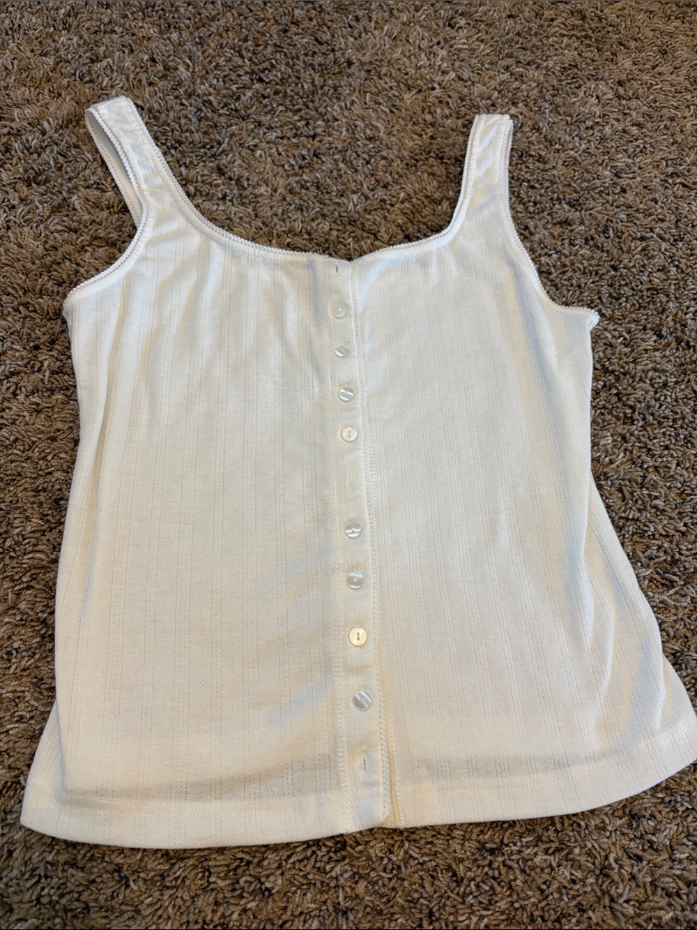 White button down tank top